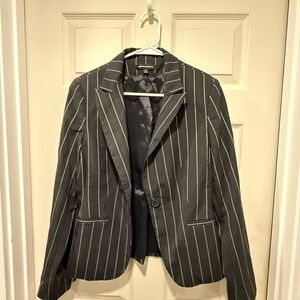 Woman’s Black Pinstriped Blazer